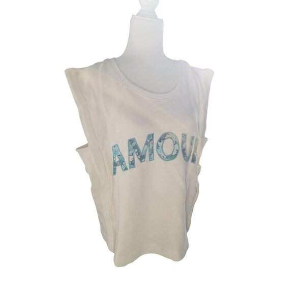 White Anthropologie "Amour" Muscle Sweatshirt - Picture 2 of 12